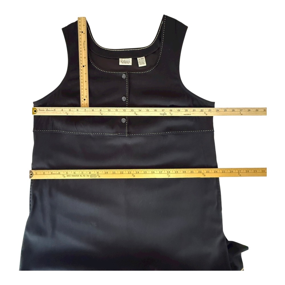 Classic Elements Black Sleeveless Button Front Mi… - image 5